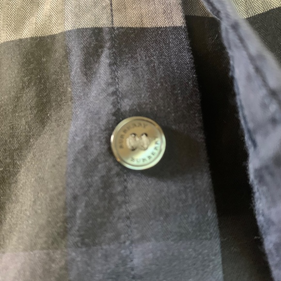 Burberry London Men’s Large Navy Plaid Button-Down Shirt Designer Check - Picture 8 of 8